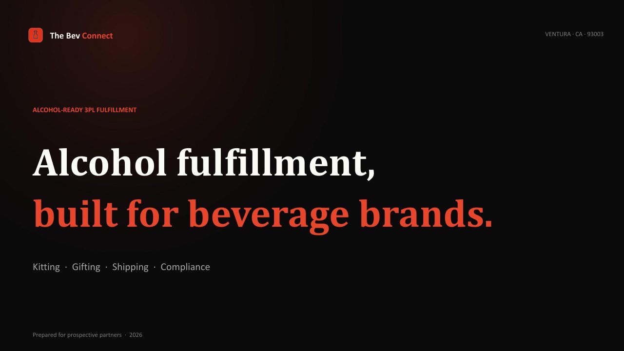 The Bev Connect overview deck &mdash; cover slide
